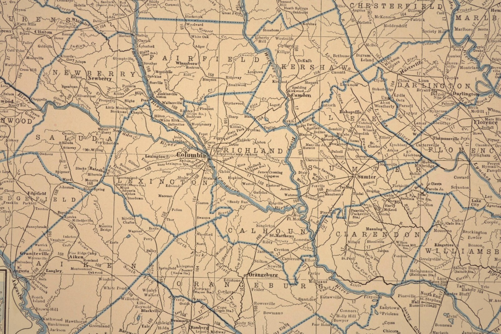 Vintage SOUTH CAROLINA Map Railroad LARGE Original Seaboard Air Line SAL RR