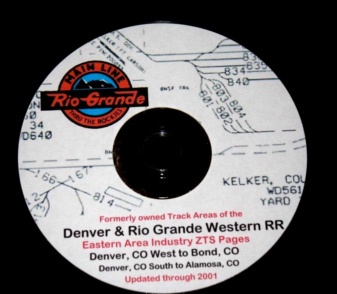 Denver & Rio Grande Eastern Area Industry Tracks ZTS PDF Pages on DVD