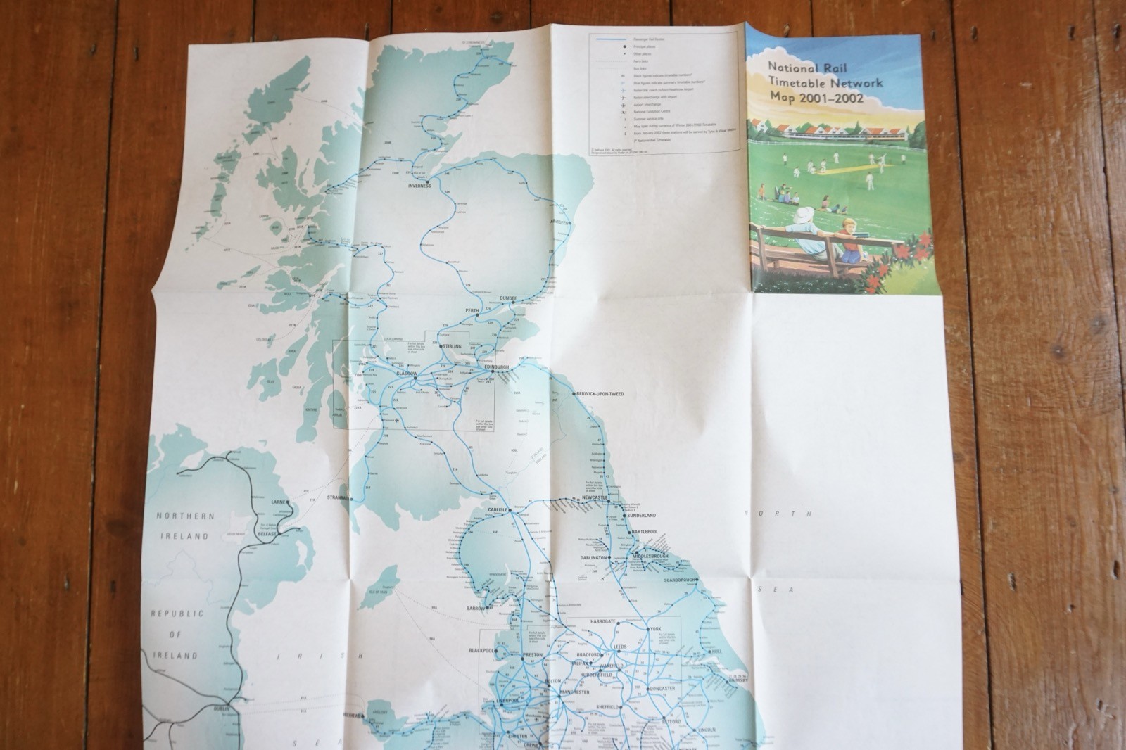 2001 2002 British Rail Passenger Network Railway Map VGC