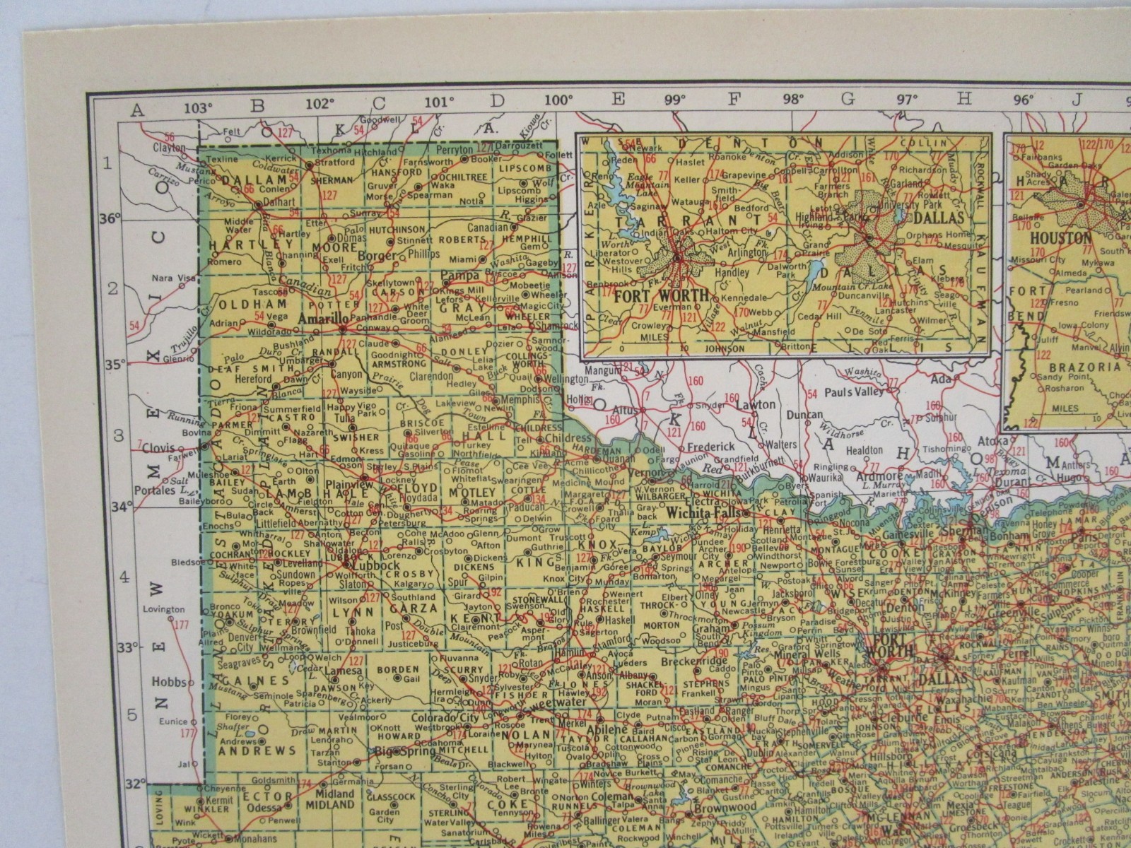 TX UT 1949 TEXAS RAILROAD Map NACOGDOCHES S’EASTRN RR or UTAH 1940s Post WWII