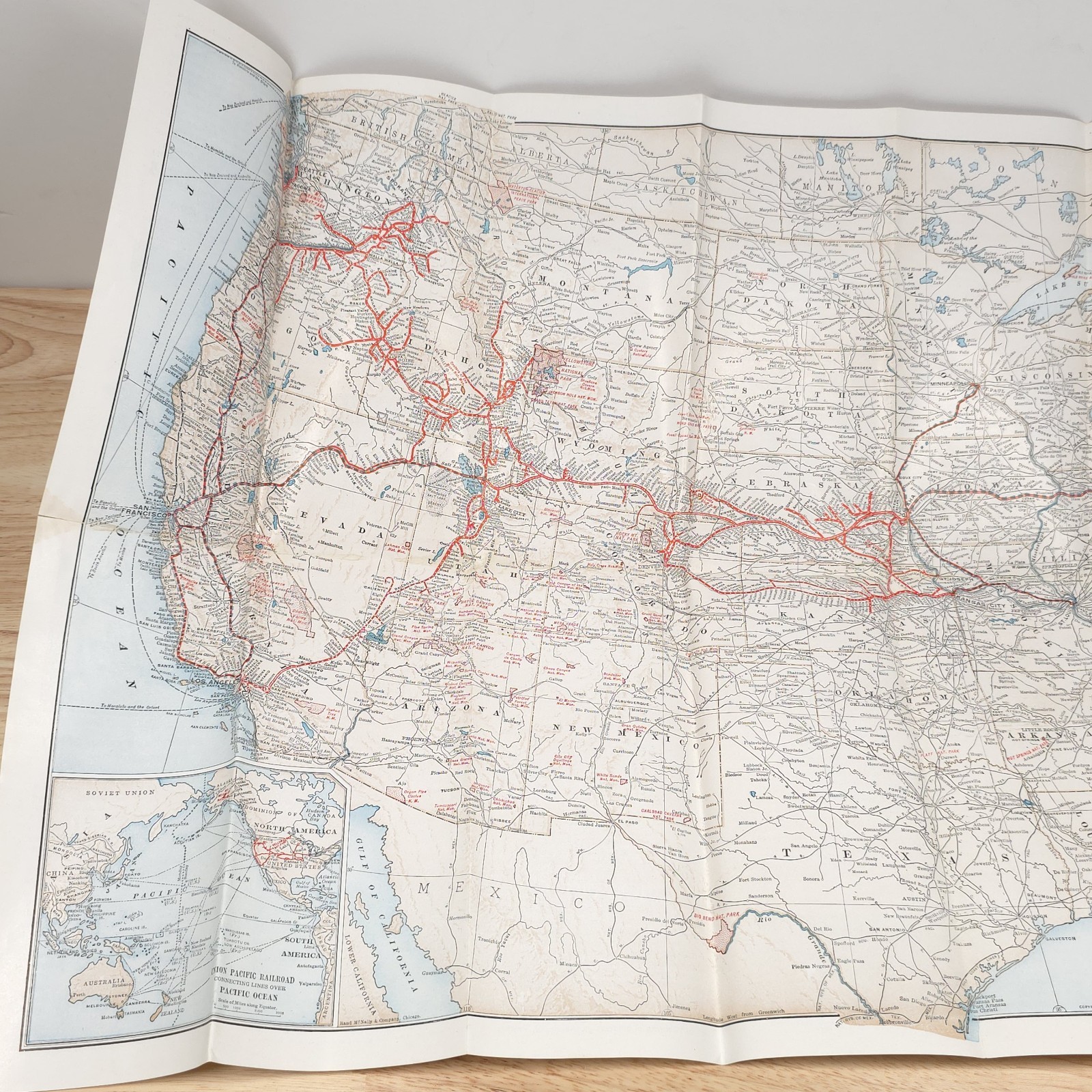 1947 Union Pacific Railroad Map of the United States System Route Map Travel