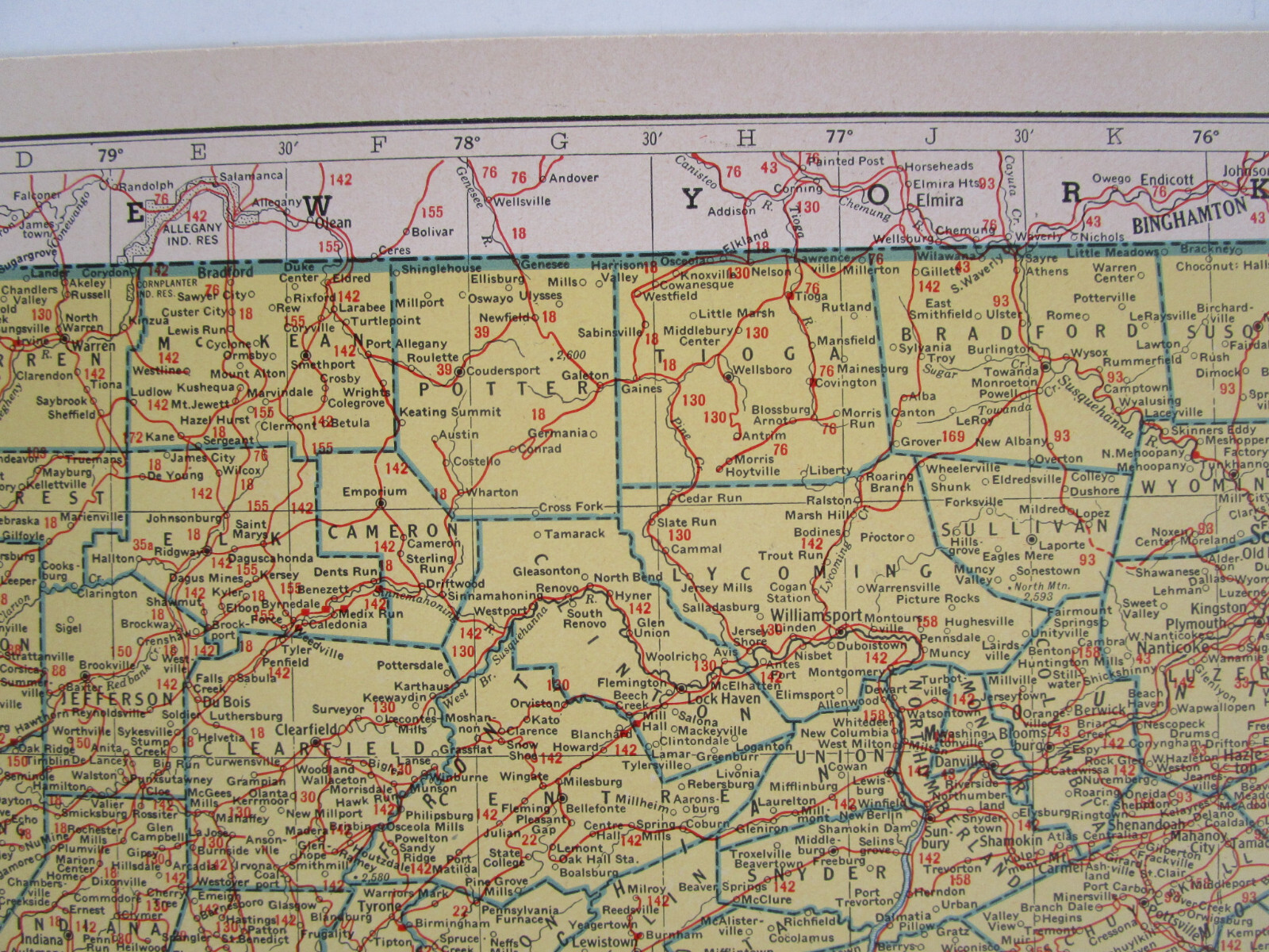 PA SC 1942 PENNSYLVANIA State RAILROAD Map. CORNWALL RR or SOUTH CAROLINA Map