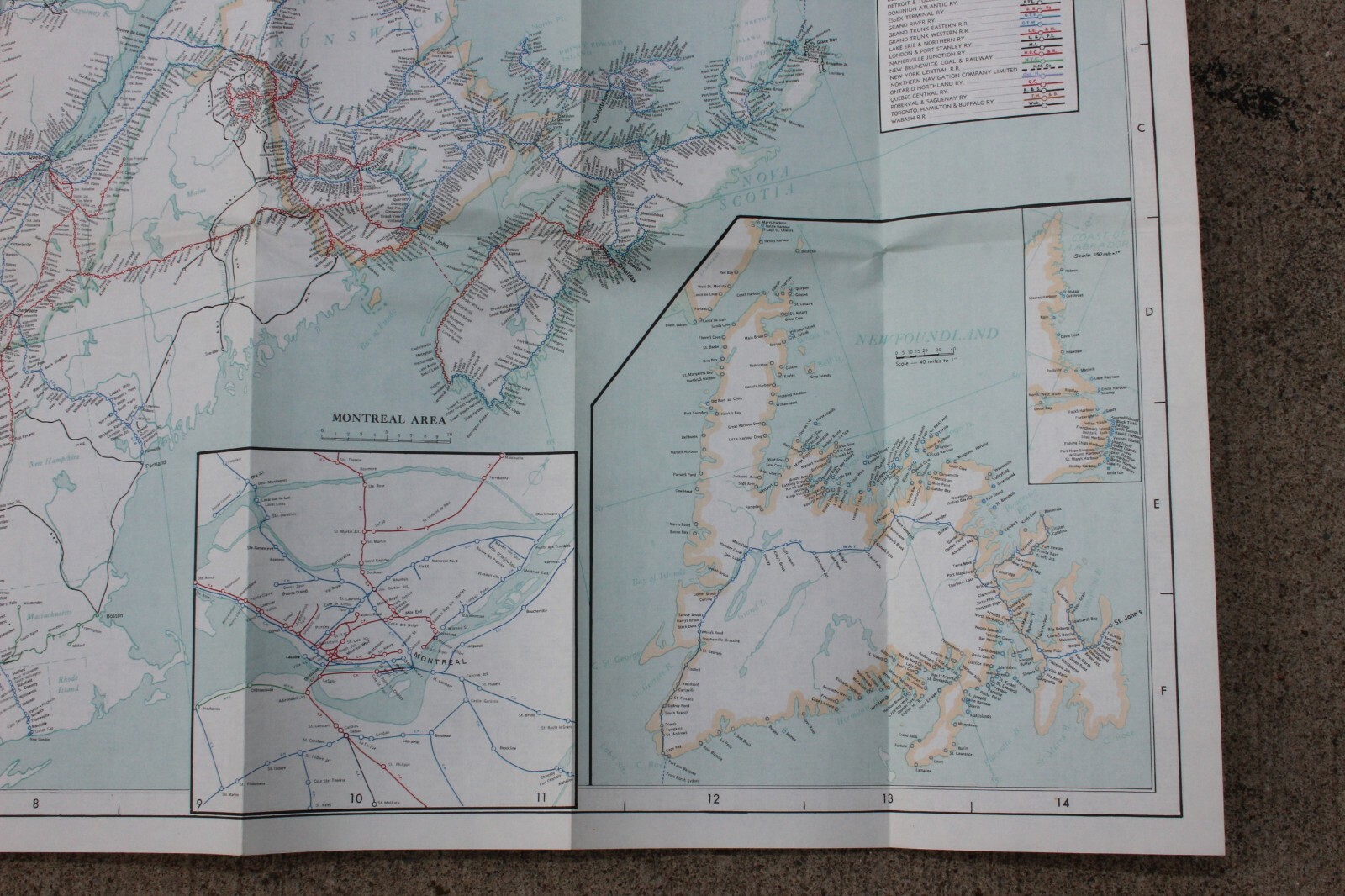 Railroad Map of Eastern Canada by Canadian Freight Association