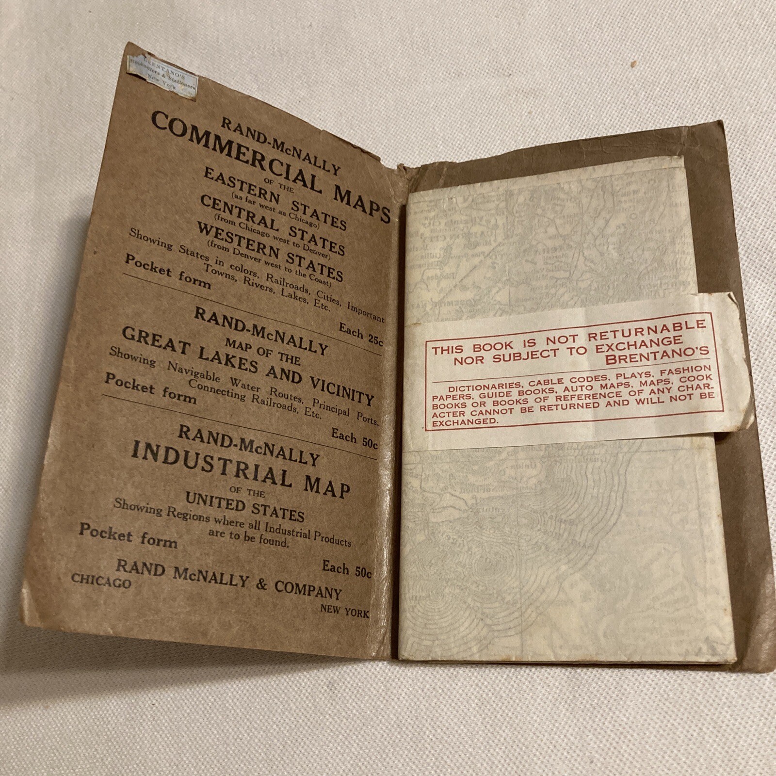Rand-McNally Official Railroad Map Of The US and Canada 1915