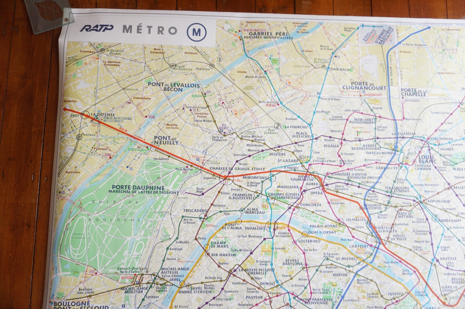 1983 France RATP Metro Underground Tube Map Railway Quad Poster