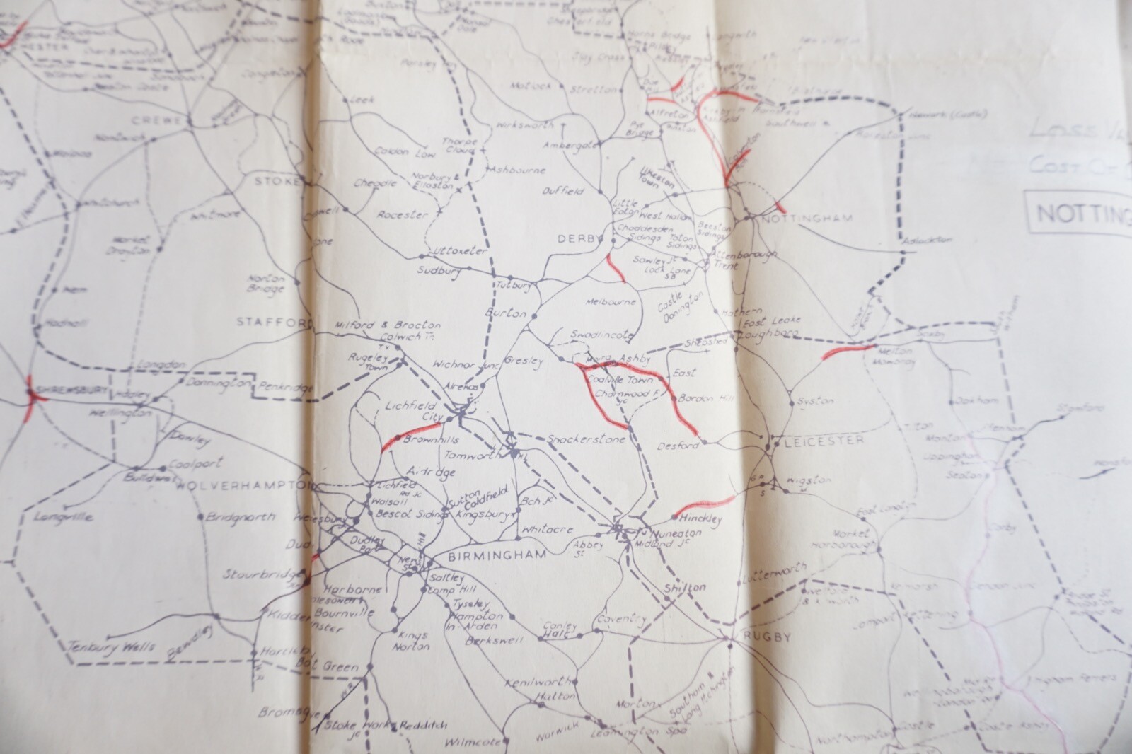 London Midland Region TC & TE Division Railway Large Map