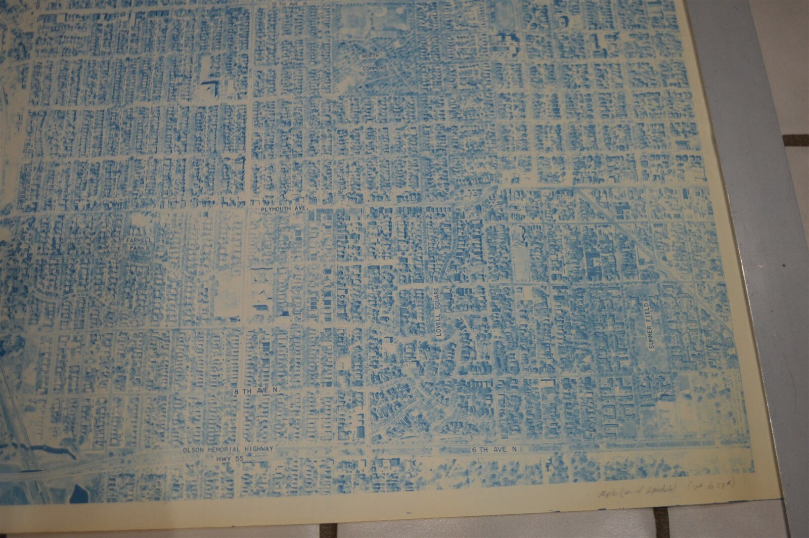 1958 Minnesota Hwy Dept Minneapolis West Lyndale 7th -27th Ave N Aerial Map