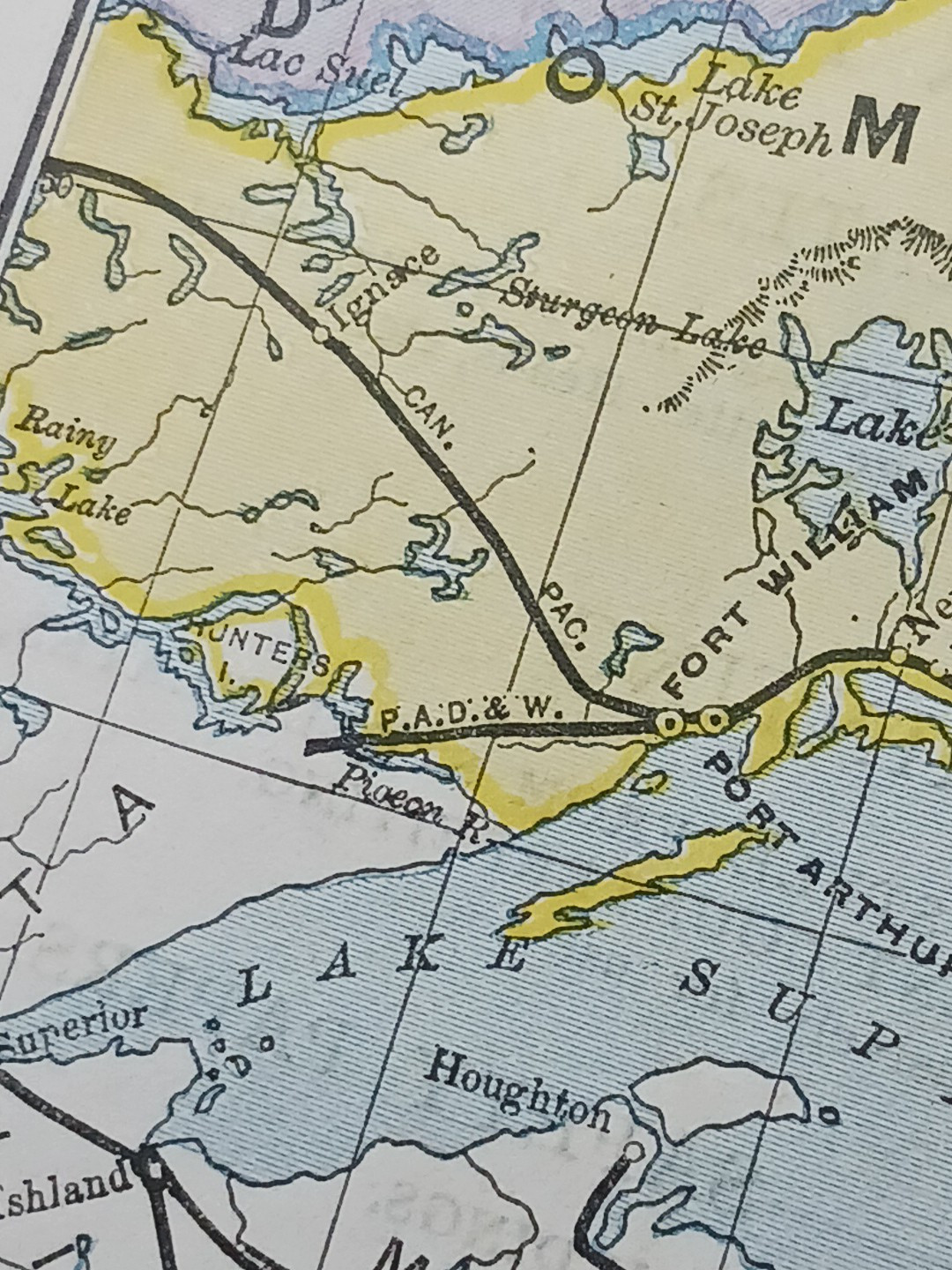 1897 Train Route Map Eastern Canada Ontario Quebec all Railroad Lines 9×11″