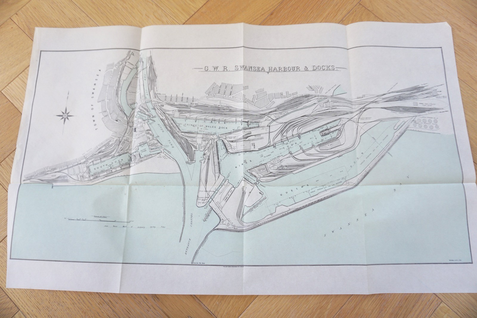 1932 GWR Swansea Harbour & Docks Railway Map