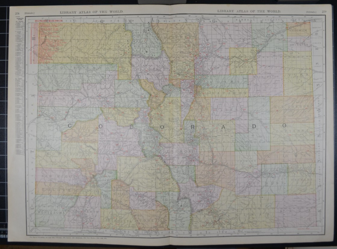COLORADO – 1912 – RAND-McNALLY NEW COMMERCIAL ATLAS – SHOWS RAILROADS