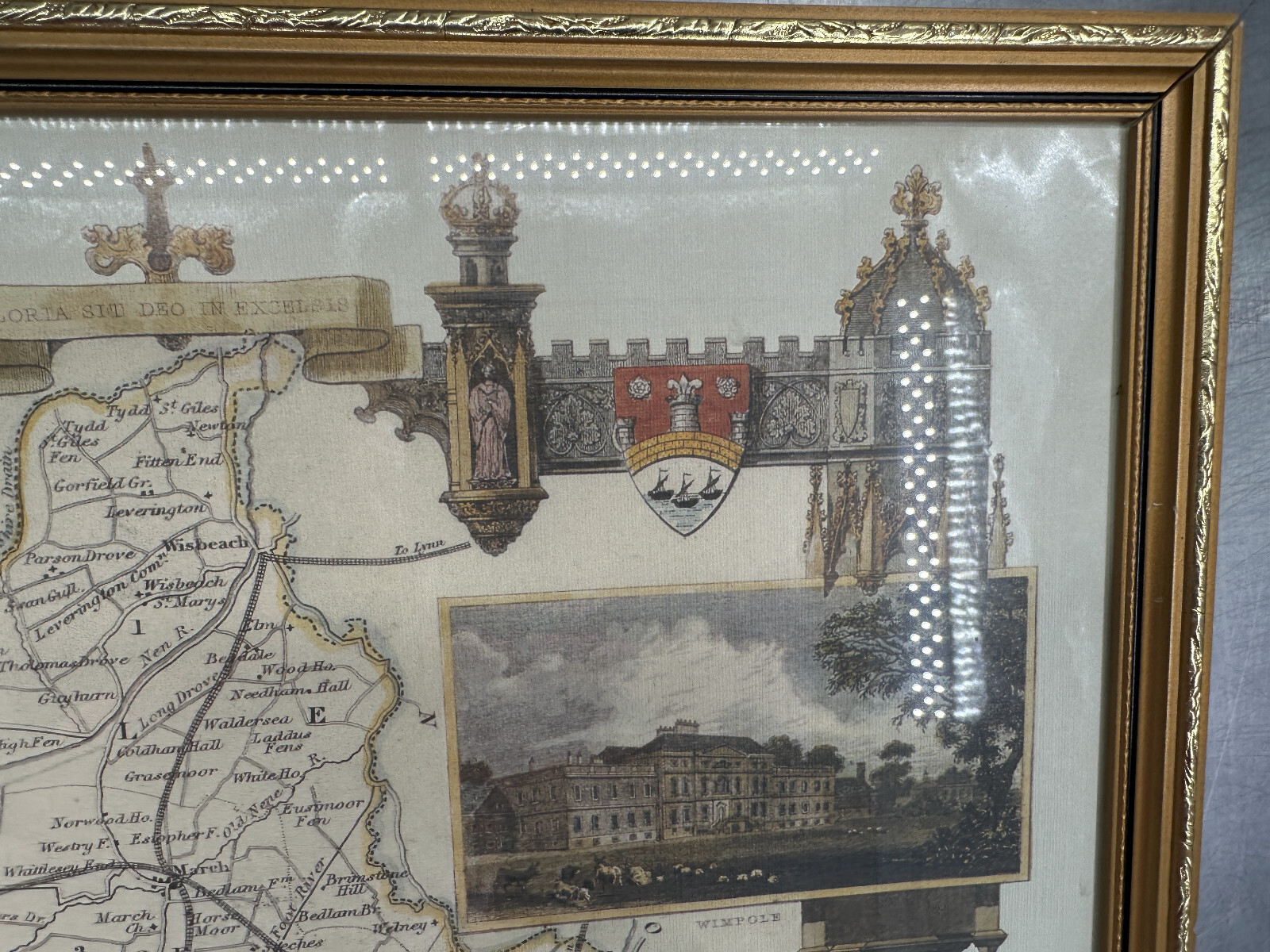 Cambridgeshire Railway Stations Map ~ Framed 17″ x 21″