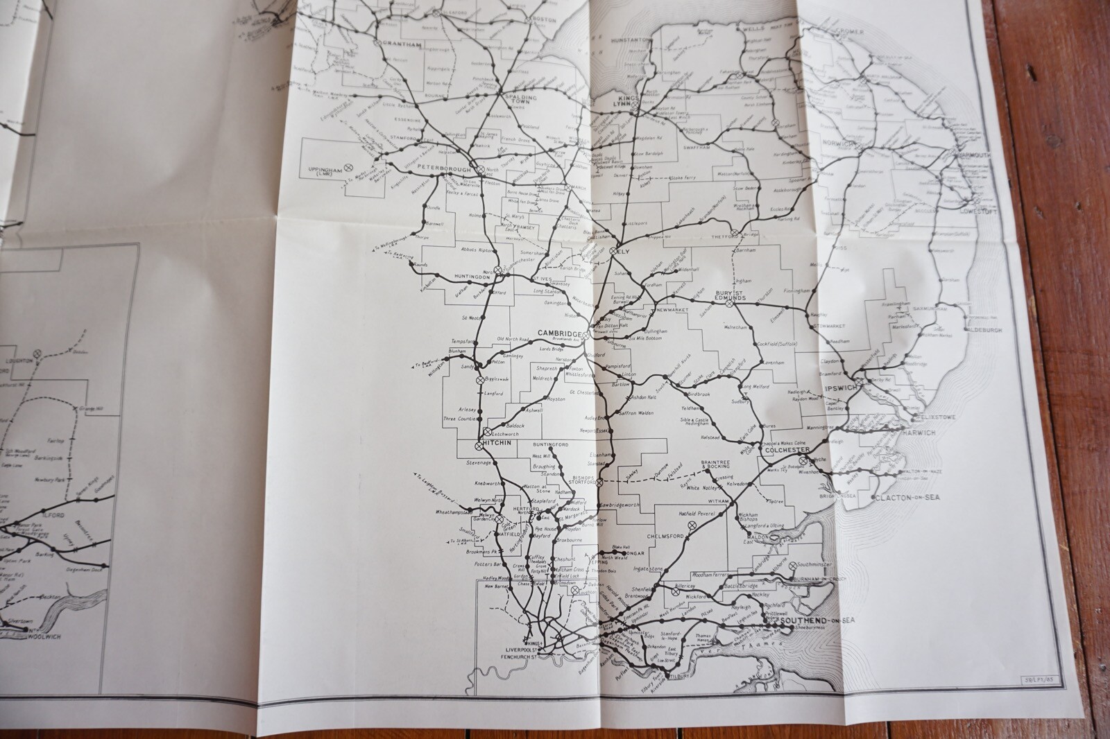 1958 Sundries Concentrations Areas 1954 Eastern Region Railway Map