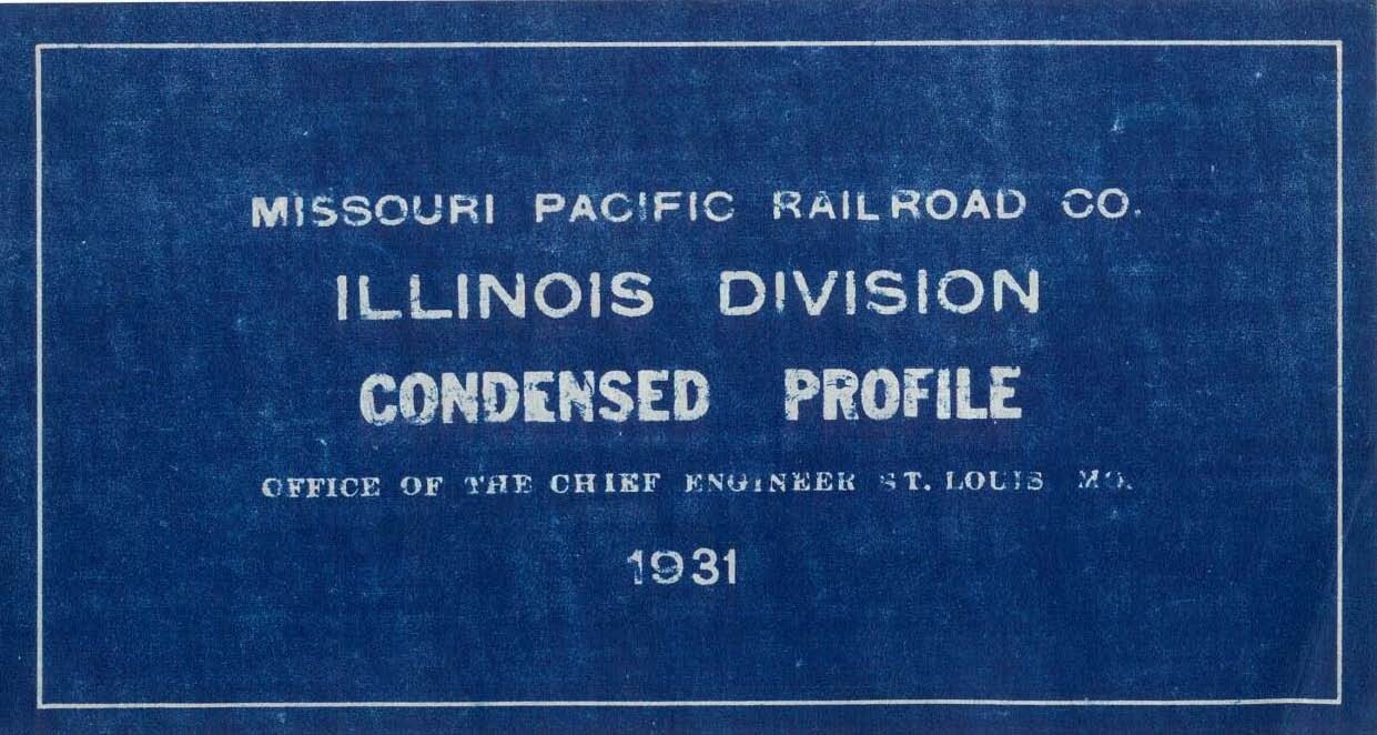Missouri Pacific 1931 Illinois Division Condensed Track Profile PDF Pages on DVD