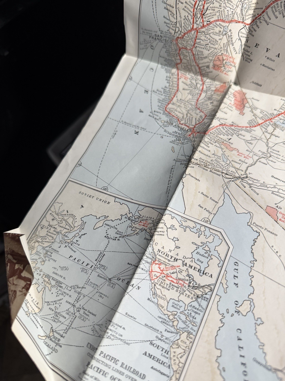 Vintage 1950s Union Pacific Railroad Map of the United States with Photos