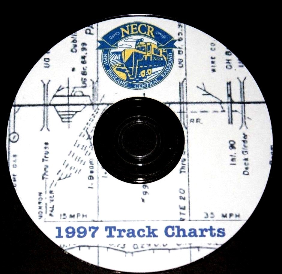 New England Central Railroad 1997 Track Chart PDF Pages on DVD
