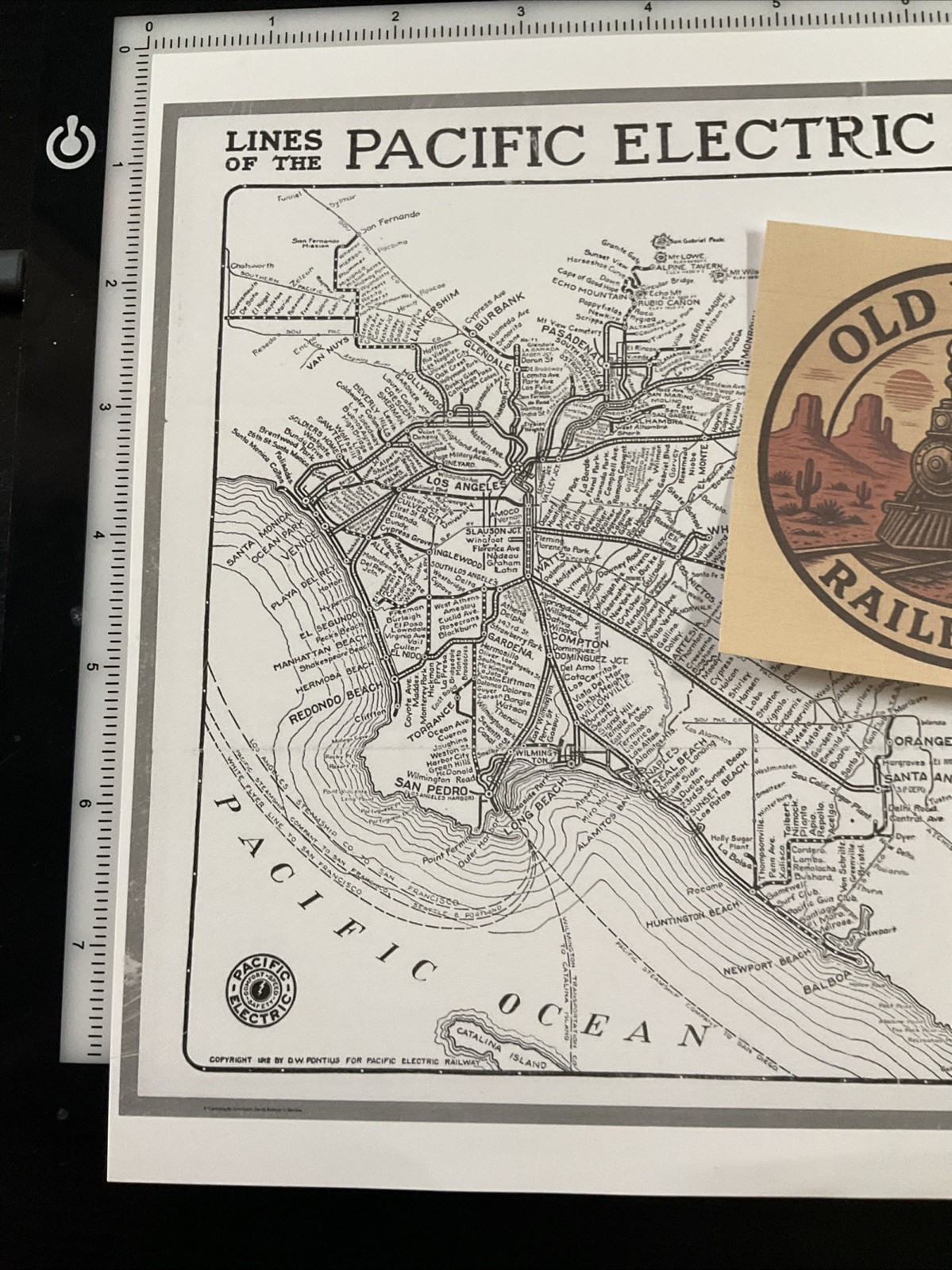 PE Pacific Electric Railway 1912 Route Map Southern California Copy
