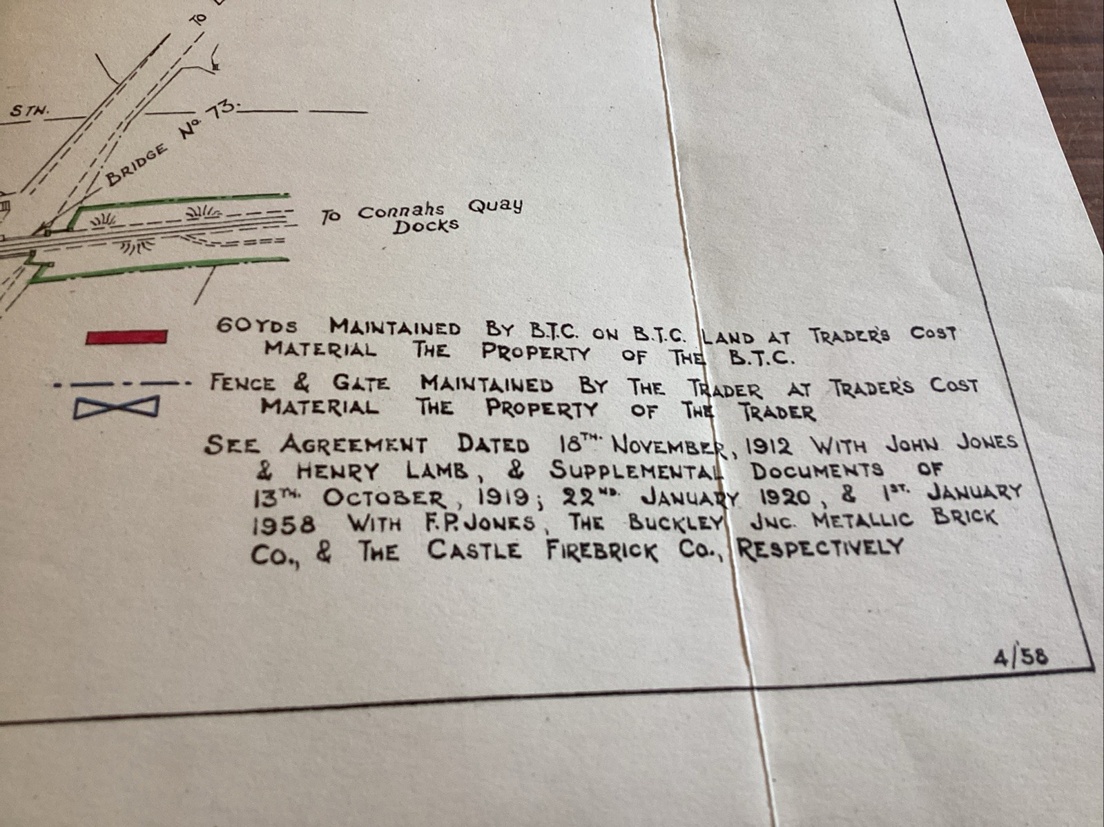 LONDON MIDLAND REGION RAILWAY BUCKLEY BRANCH engineers Plan~20.5cm X 47cm