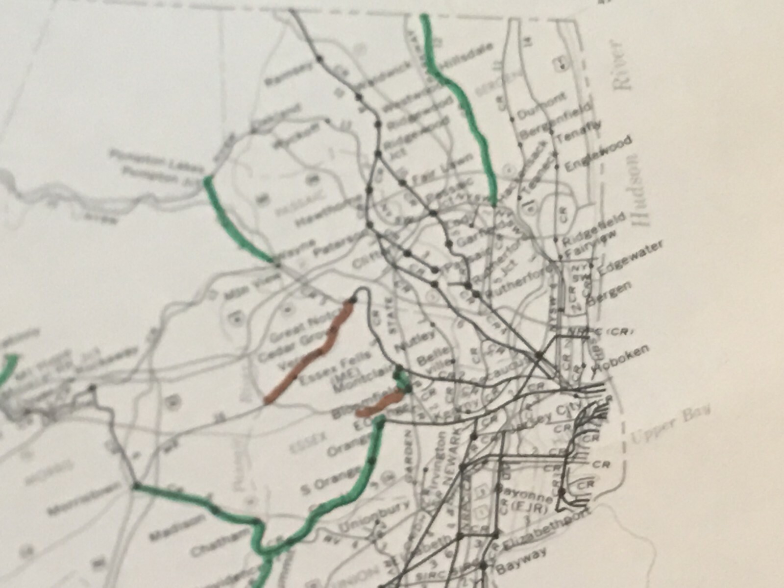 Vintage 1976 New Jersey Transportation Map●Federal Railroad Adminstrat’n●11″x17″