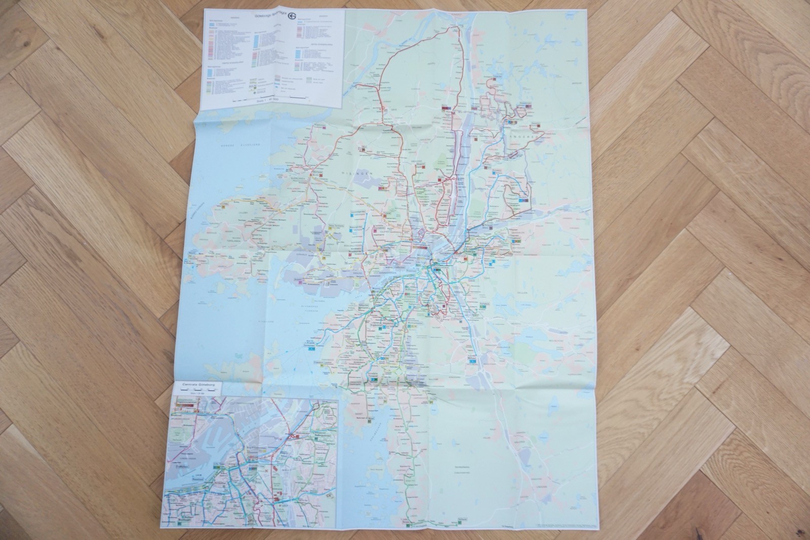 1983 Linkekartan Gothenburg Sweden Bus Tram Railway Route Map Sparvagen