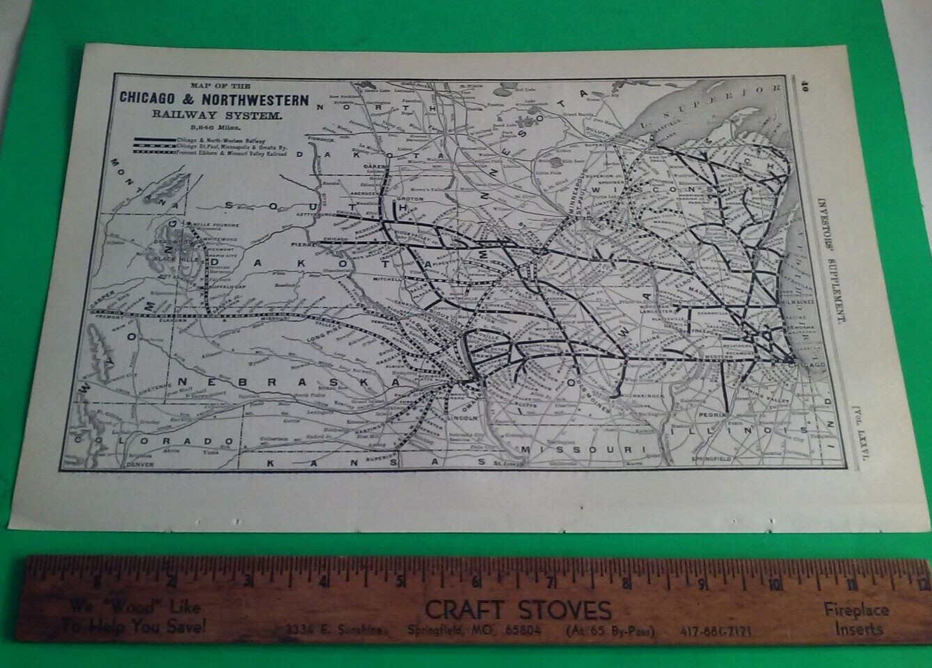 Rare 1903 Railroad Map of The CHICAGO & NORTHWESTERN Railway System & Routes