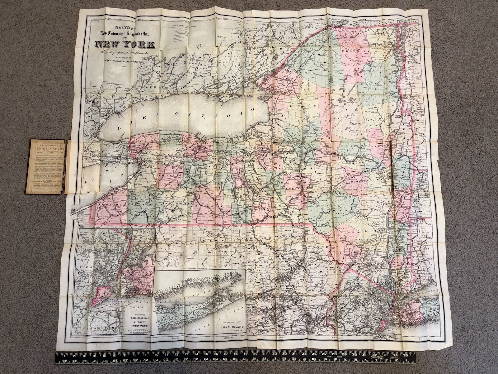 Railroad Collectibles Coltons Rail Road Map NY Canada 1883 & Romance Of Railway