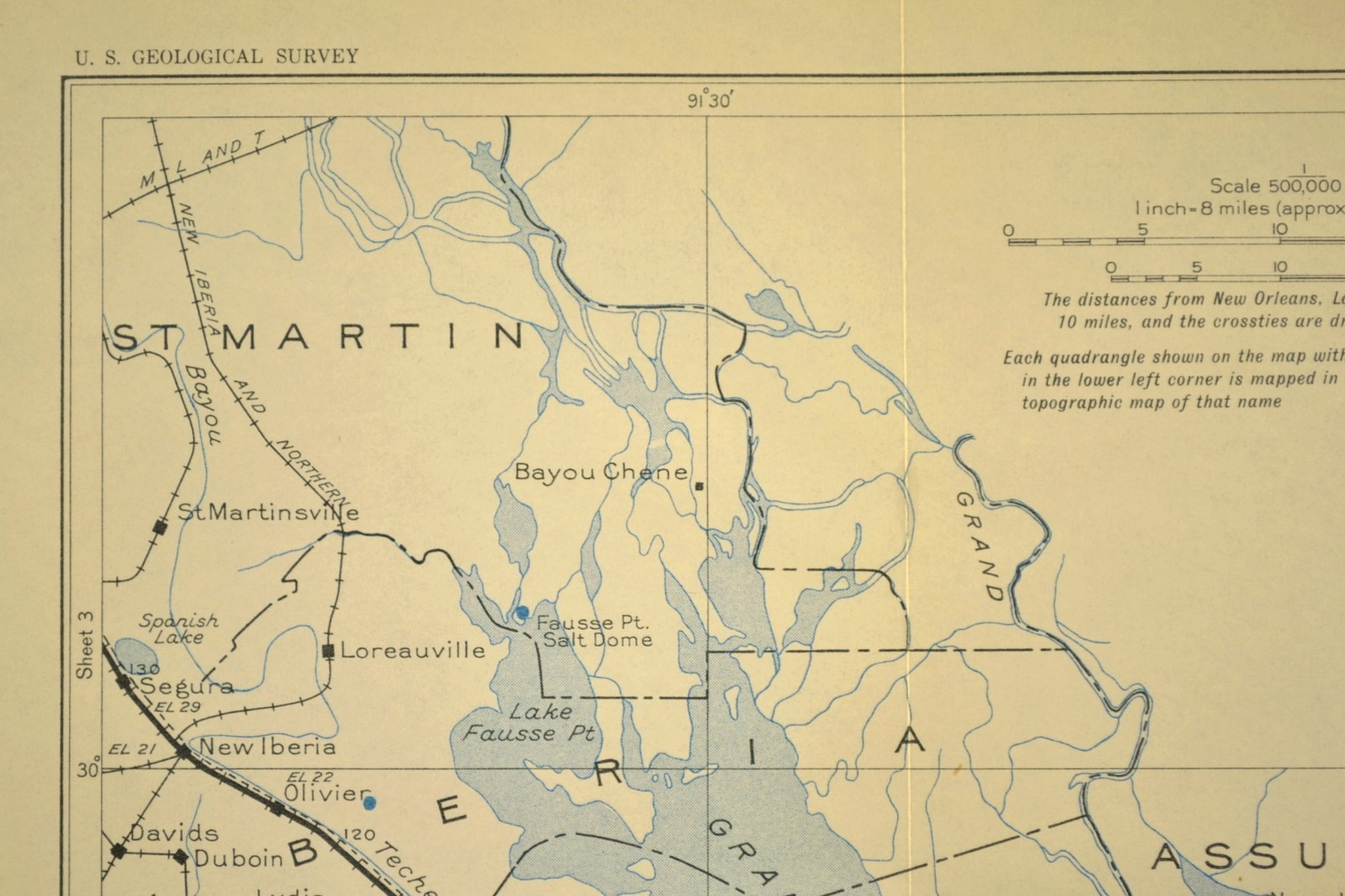Southern Pacific Railroad Map New Iberia Louisiana Franklin Patterson Jeanerette