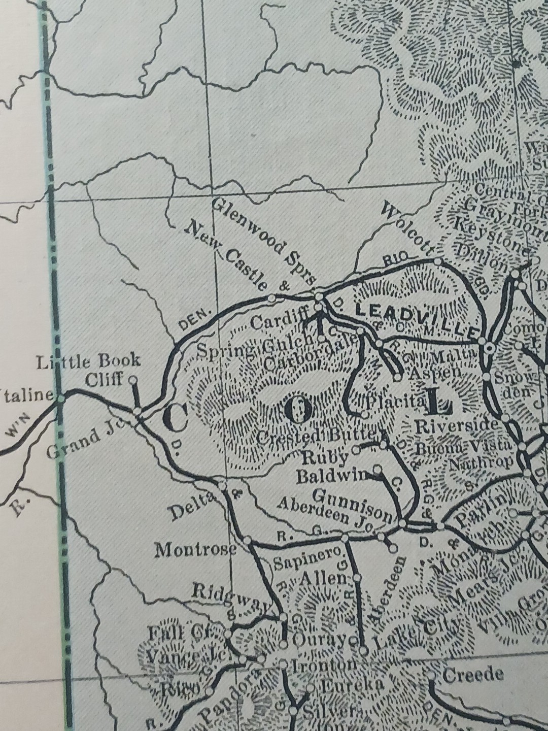 1901 Railroad Map Utah Colorado Arizona New Mexico all Train Route Lines 9×11″