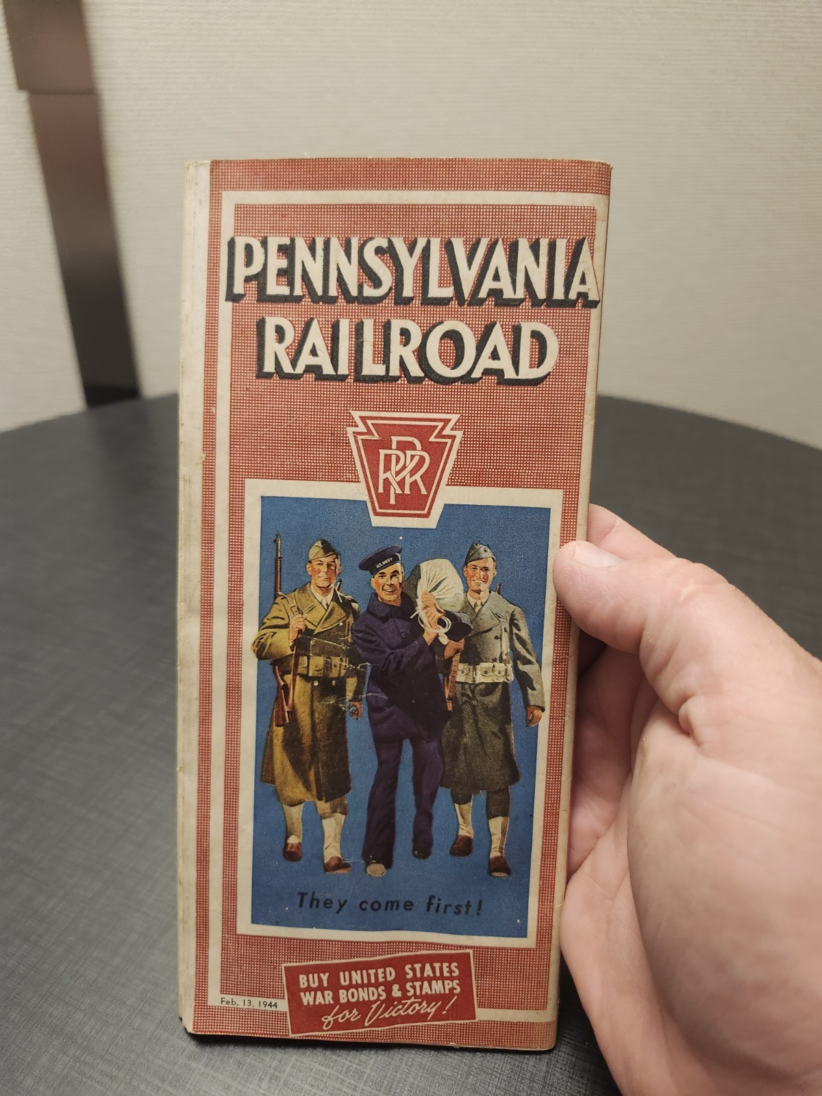 1944 February 13 WWII Pennsylvania Railroad Timetables Patriotic WW2 Rare!