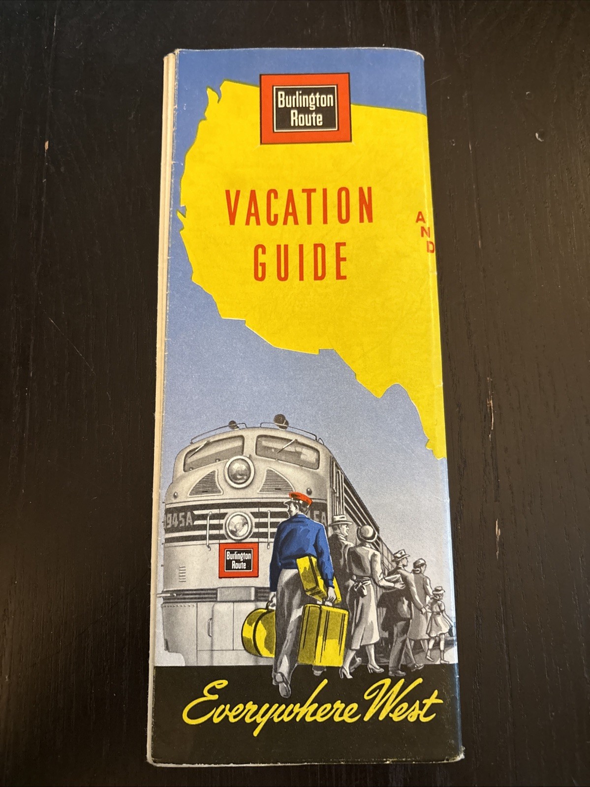 Burlington Route United States VTG Map & Vacation Guide Way of the Zephyrs 1950s
