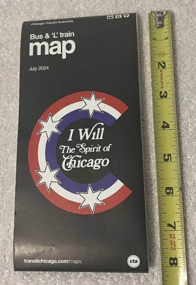 CHICAGO TRANSIT AUTHORITY (CTA) BUS and RAIL “L” MAP July 2024