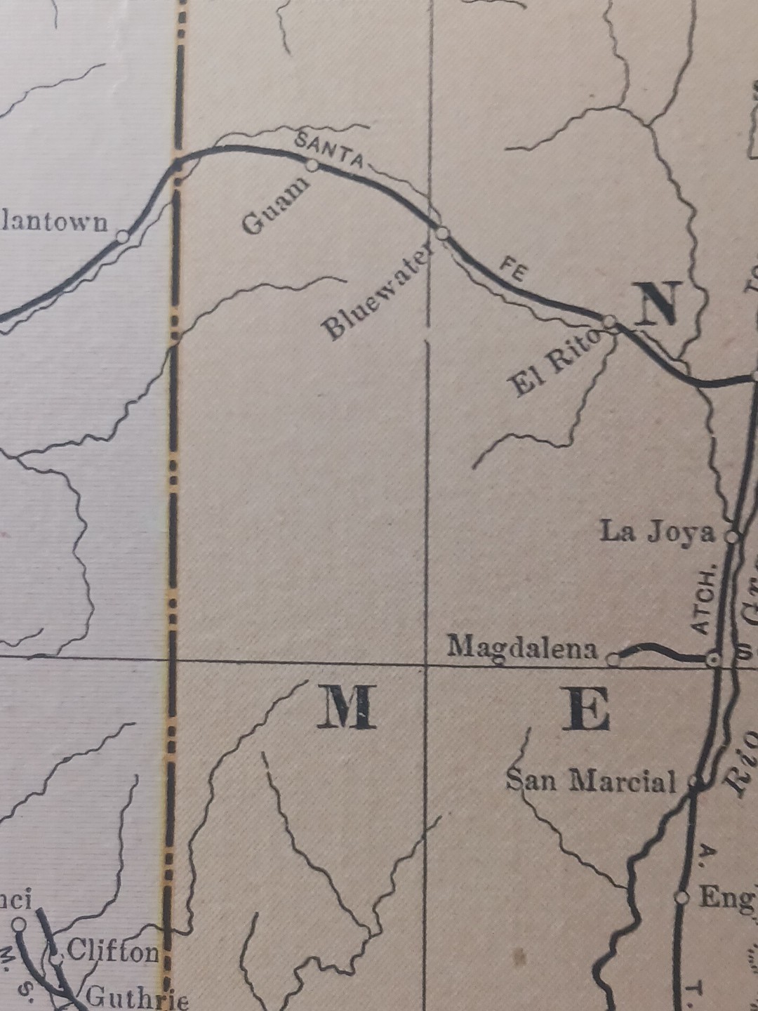 ~1904 Railroad Map UTAH Colorado ARIZONA New Mexico All Lines & Depots 11″x9″
