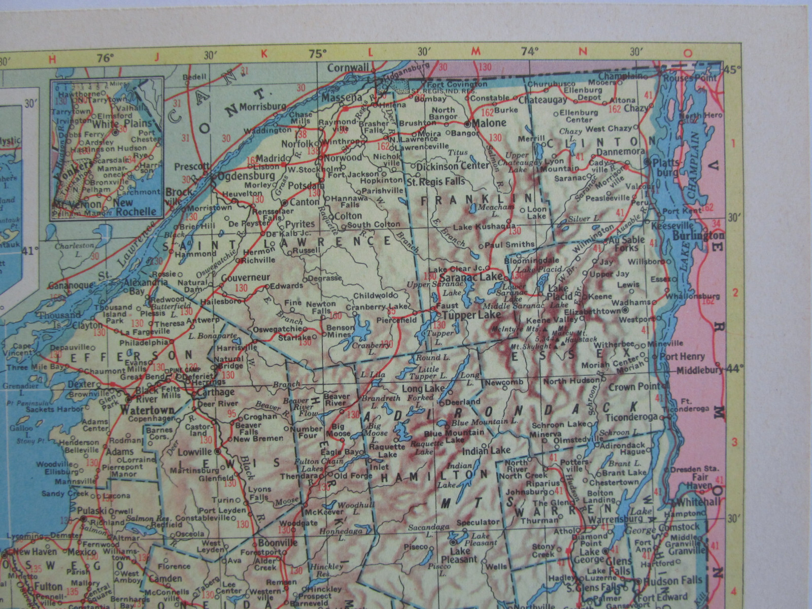 NC NY 1952 NORTH CAROLINA RAILROAD Map. GRAHAM COUNTY RR or NEW YORK 1950s