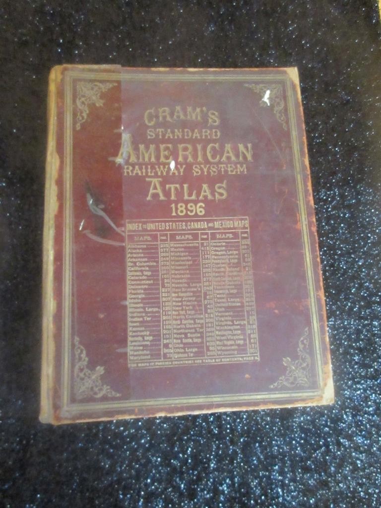 ORIGINAL 1896 CRAM’S STANDARD AMERICAN RAILWAY ATLAS OF THE WORLD COLOR MAPS