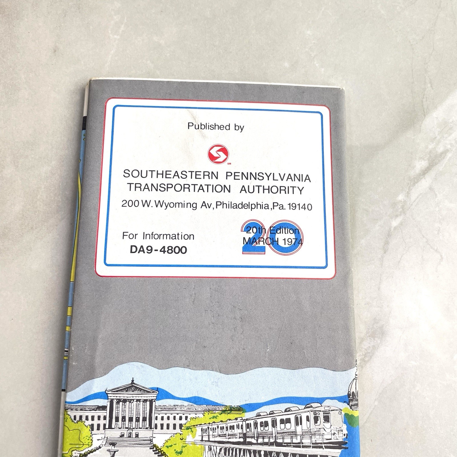 SEPTA Philadelphia Street & Transit Map & Historical folder 9 1976