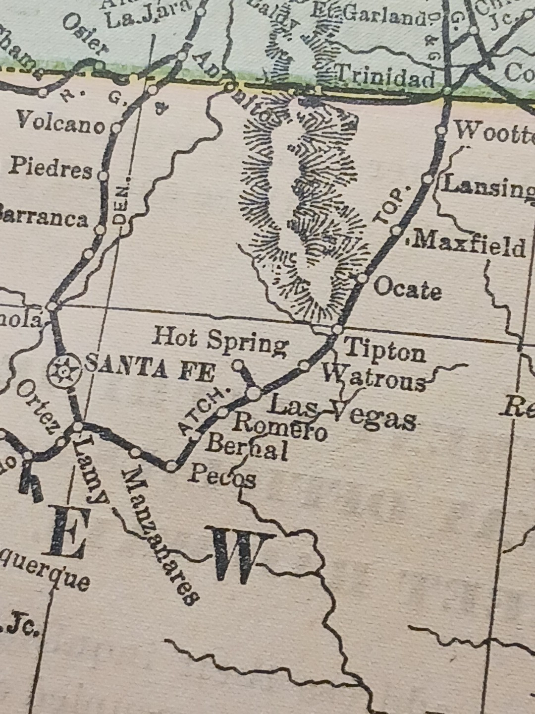 1897 Train Route Map ARIZONA Colorado UTAH New Mexico all Railroad Lines 9×11″