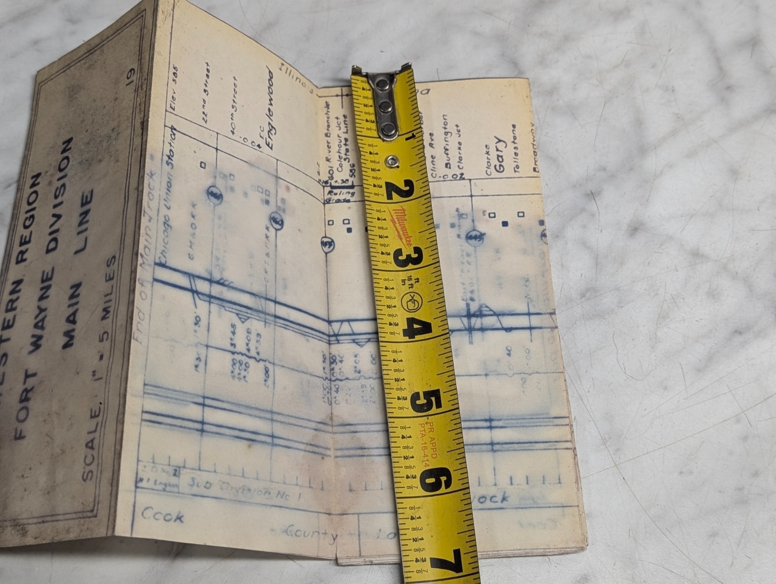 Pennsylvania Railroad Western Region Ft Wayne Division Main Line Track Chart ~6′
