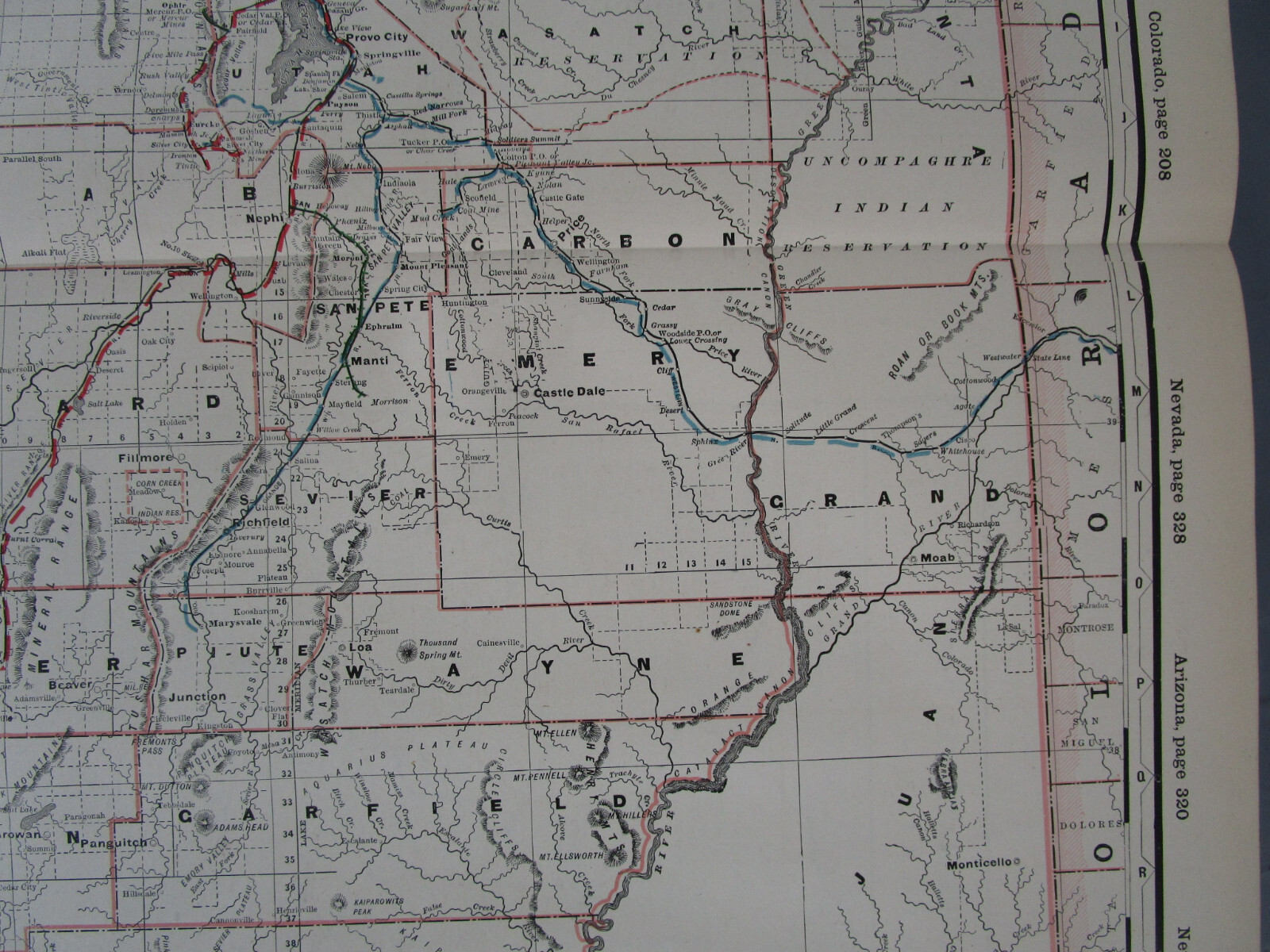 UT 1897 UTAH CRAM STEAM RAILROAD Map. Cram. OGDEN & HOT SPRINGS RR; SP; UP
