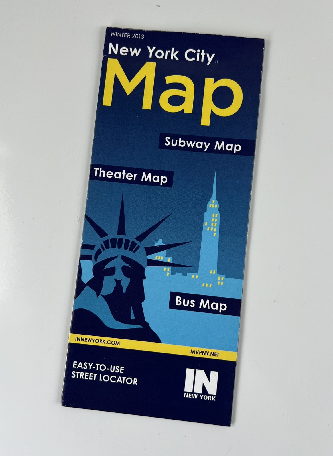 Winter 2013 NYC Subway Theater Map INNEWYORK Ephemera Folding Paper Map Broadway
