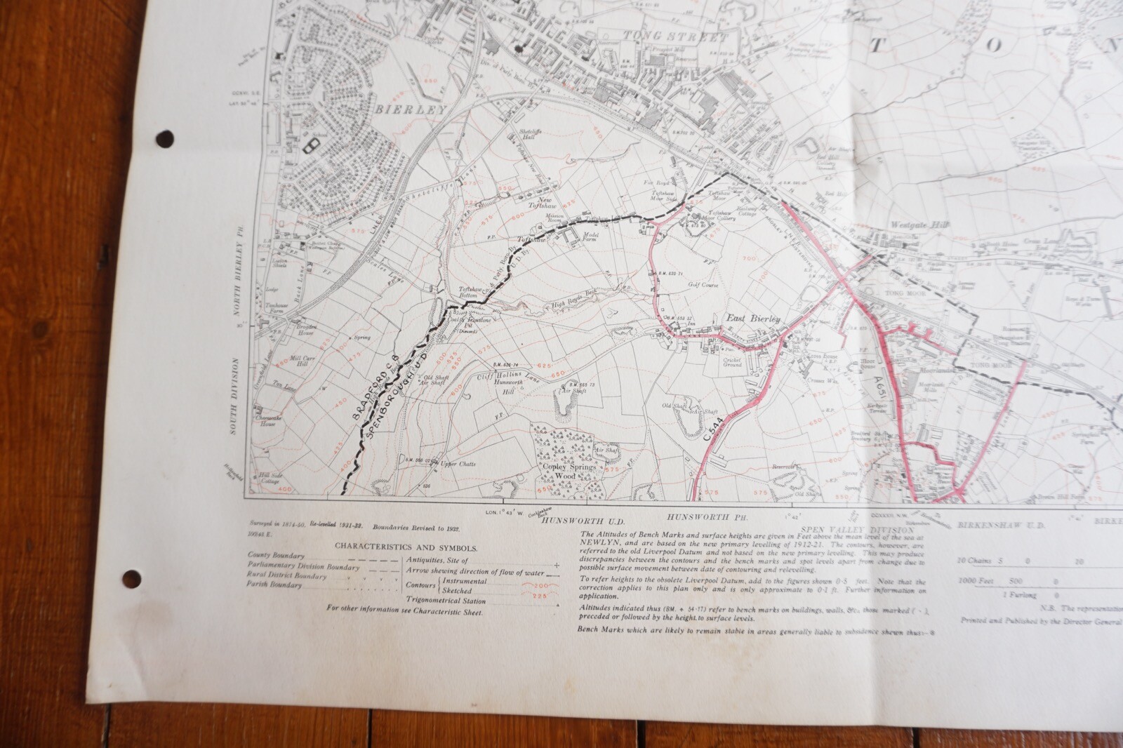 1938 Tong Street Drighlington Bierley Yorkshire LMS Railway OS Linen Map Ref 23