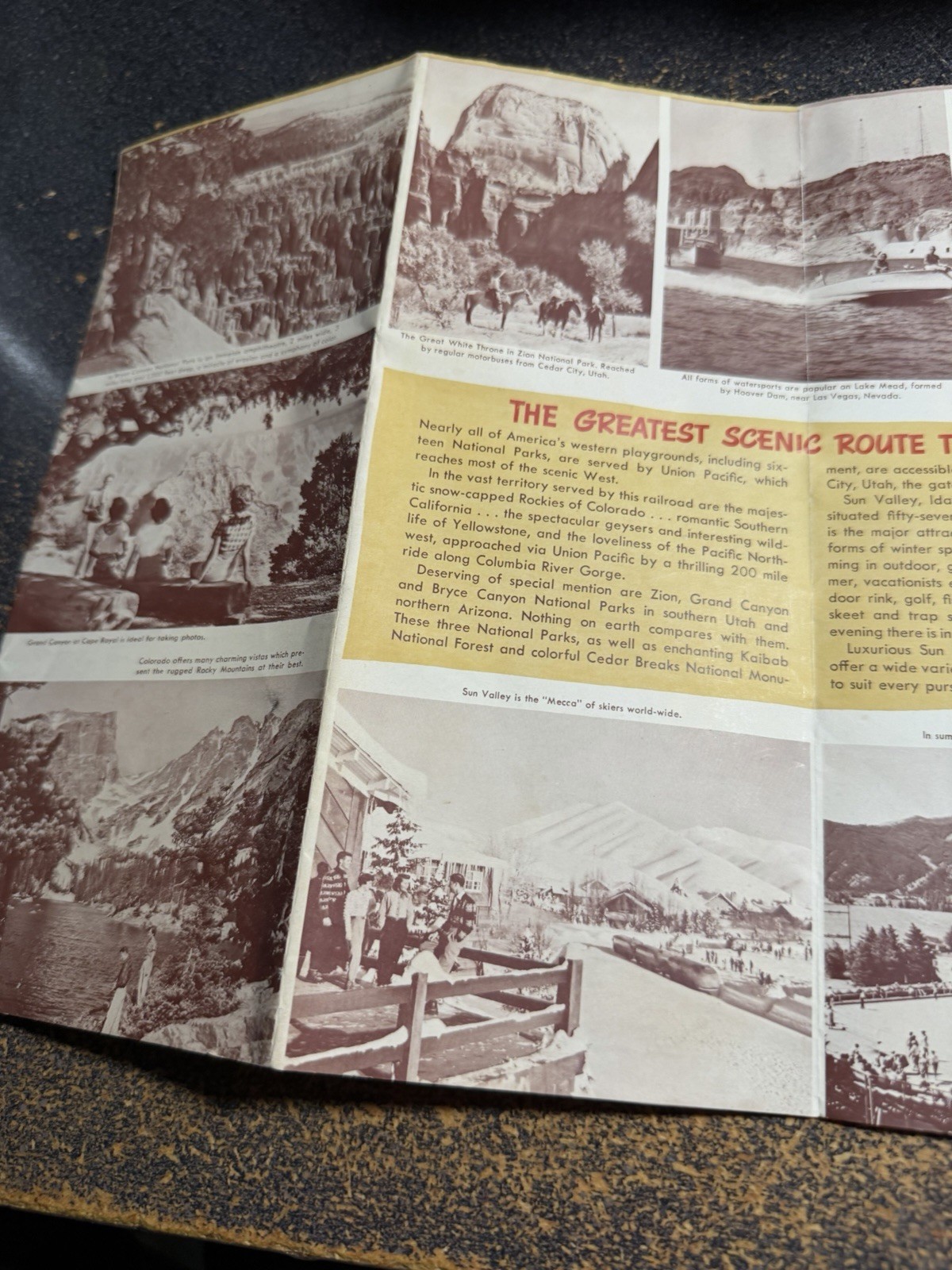 Vintage 1950s Union Pacific Railroad Map of the United States with Photos