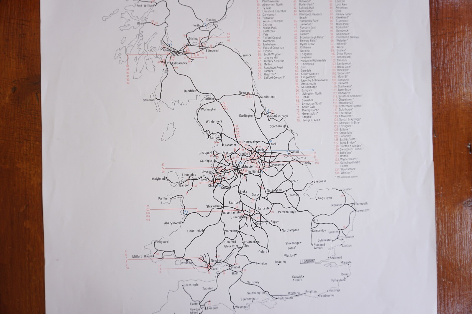 1990 Regional Railway Map Poster All Stations Opened Closed Since 1982