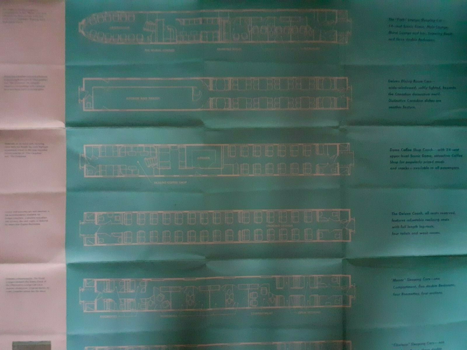 CANADIAN PACIFIC – LARGE POSTER TYPE FOLDOUT BROCHURE – ALL SERVICES MAP – GREAT