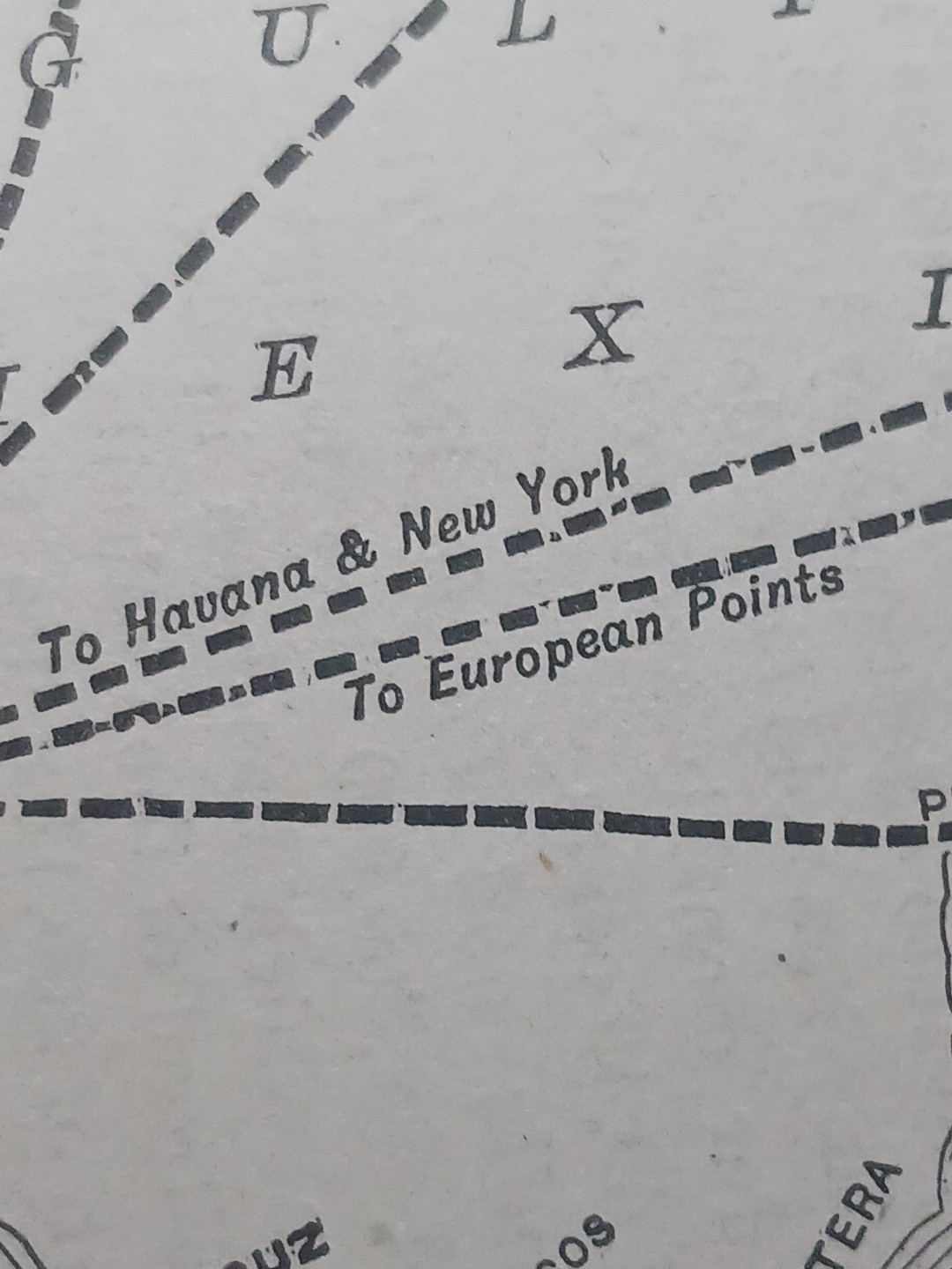 ~1906 Train Route Map MEXICAN CENTRAL RAILWAY Monterey Tampico Mexico Railroad