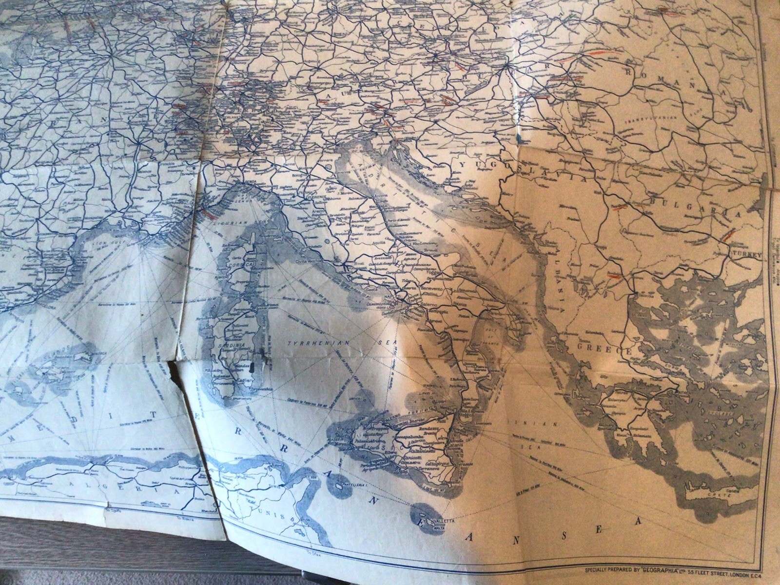 Thomas Cook & Son – Map Of Central & Southern Europe – April/May, 1936