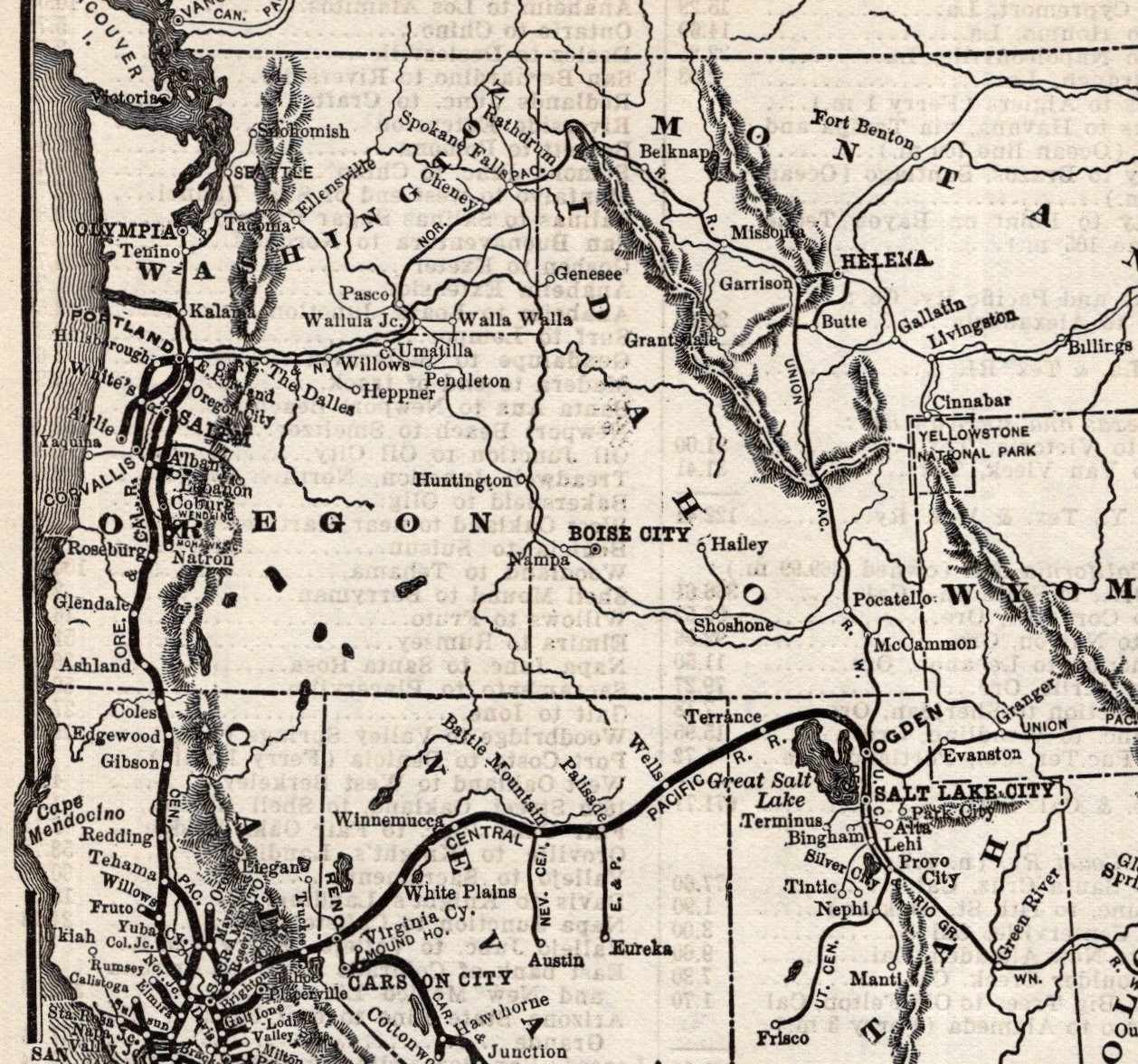 1903 Antique Southern Pacific Railroad Map Pacific System Railway Map 2679