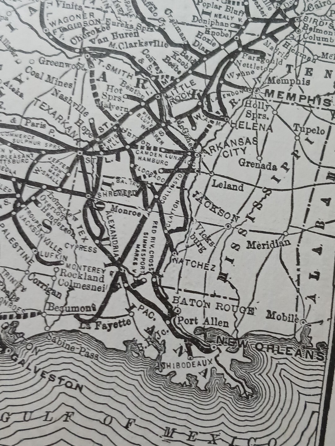 1906 Train Route Map MISSOURI PACIFIC RAILWAY St Louis Iron Mountain Railroad