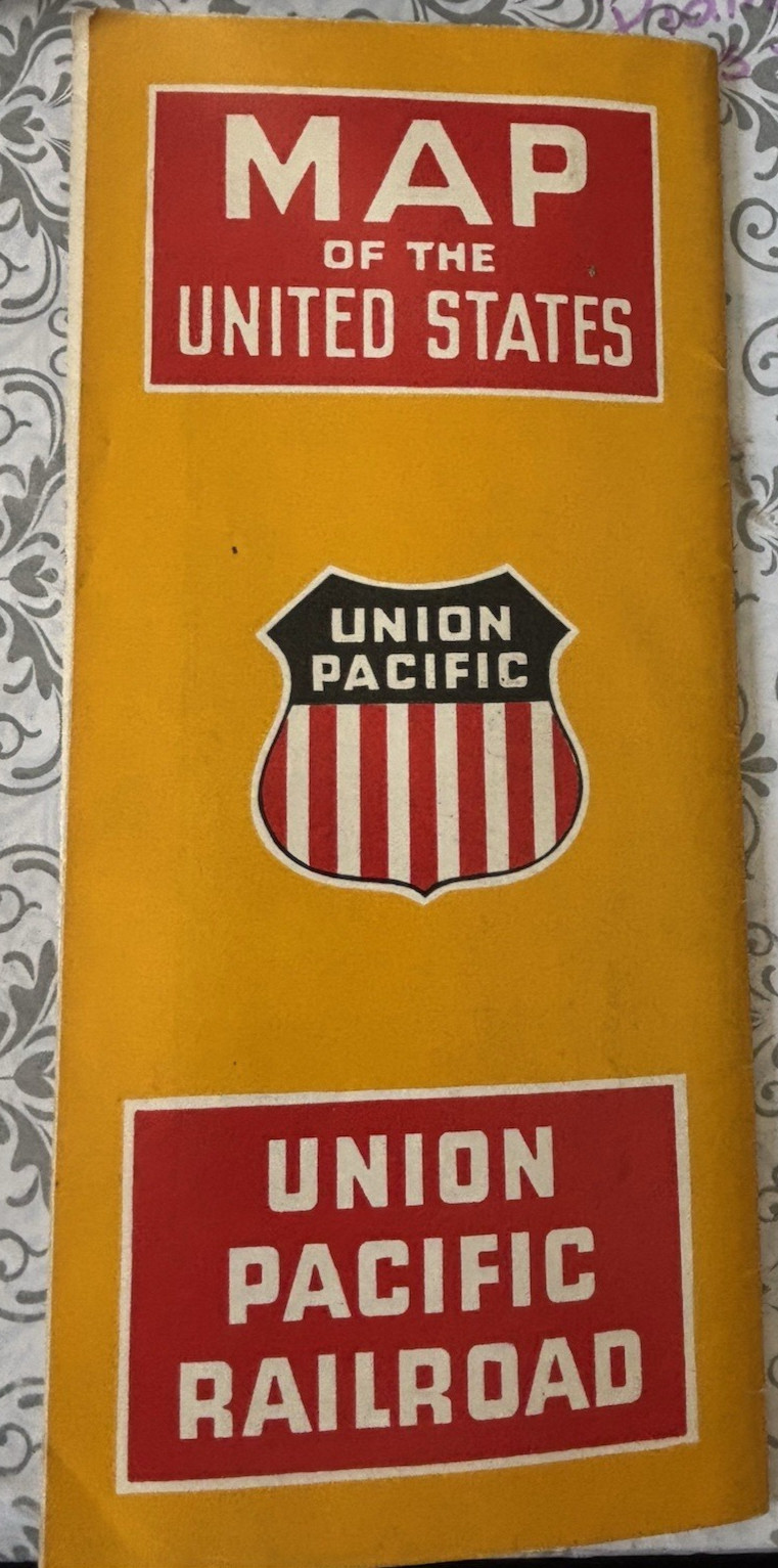 1949 UNION PACIFIC RAILROAD United States System Map Connections with Photos