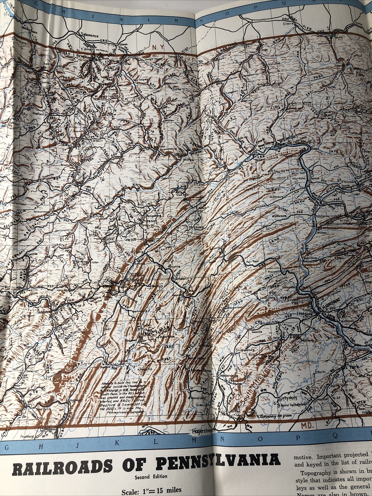 1944 Map of the Railroads of Pennsylvania #6