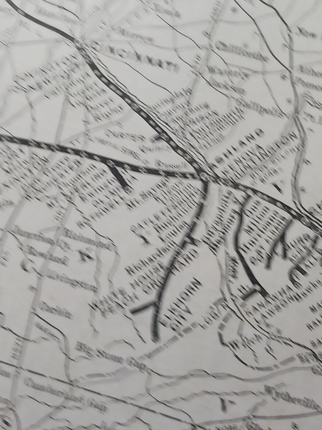 1910 Train Route Map CHESAPEAKE & OHIO RAILWAY all Lines & Stations Connections