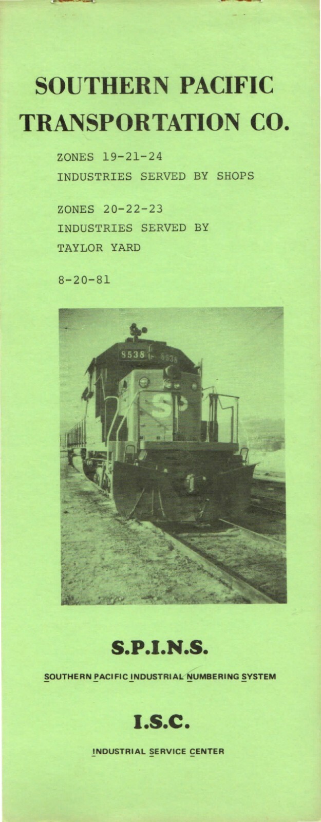Southern Pacific RR 1981 Taylor Yard & Shops Zones 19 to 24 PDF Pages on DVD